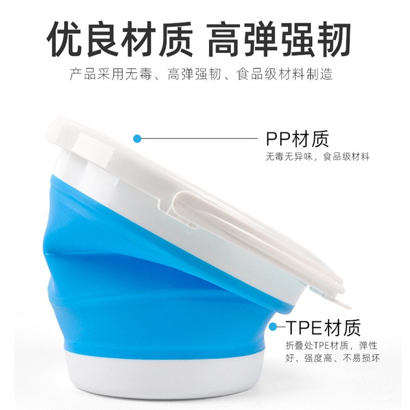 Folding barrel bucket plastic household car wash portable small bath art water storage travel car for fishing outdoor