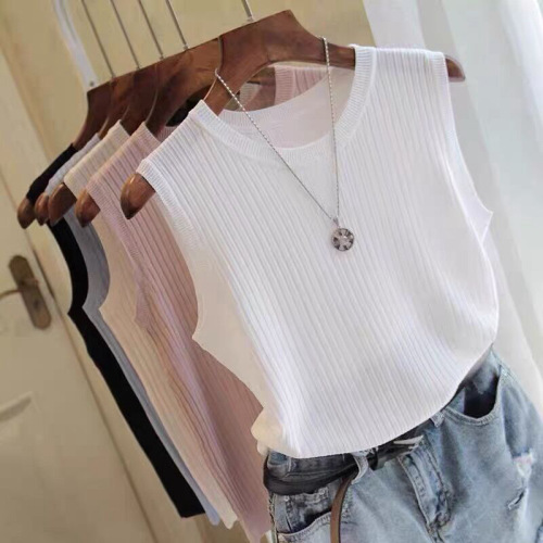 Women's Loose Fit Long Sleeve Knit Top, Summer V-Neck Tank Top for Outerwear, Thin Strappy Base Layer Shirt for Layering