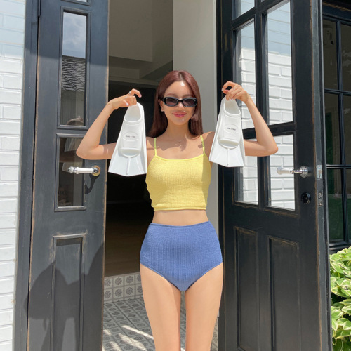 Korean version of fresh swimsuit women's triangular split pure desire and small breast hot spring cross-border wholesale swimsuit