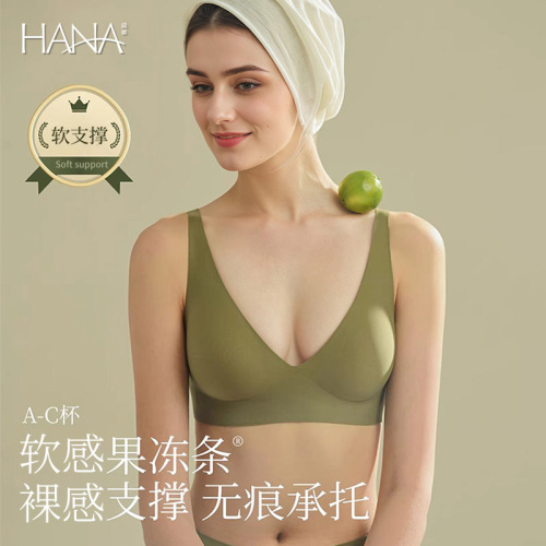 Silky Jelly Underwear Summer Thin Model Small Cup Push-up Anti-Sag Invisible Bra Bare Skin Bra for Women Without Steel Band