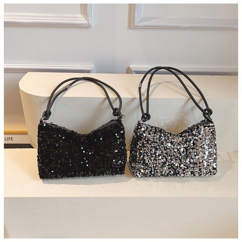 2024 Summer New Style Quality Casual Trendy Glitter Single Shoulder Bag Personality Ins Simple Crossbody Large Loaf Bag