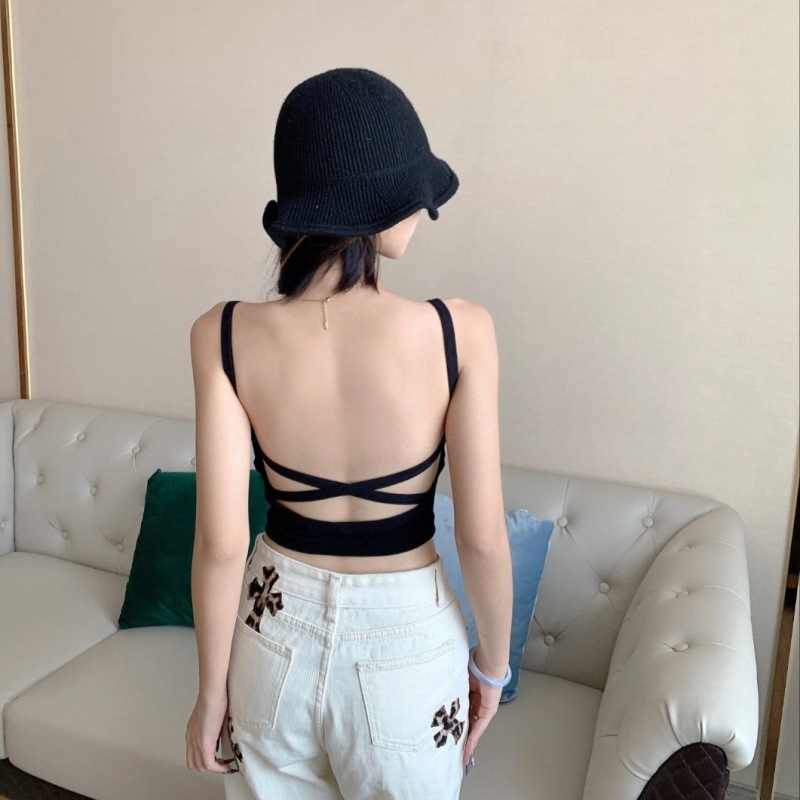 Cross-slinging suspender large backless tube top underwear for women's fixed cup breathable and anti-lighting seamless comfortable and sexy breast wrap