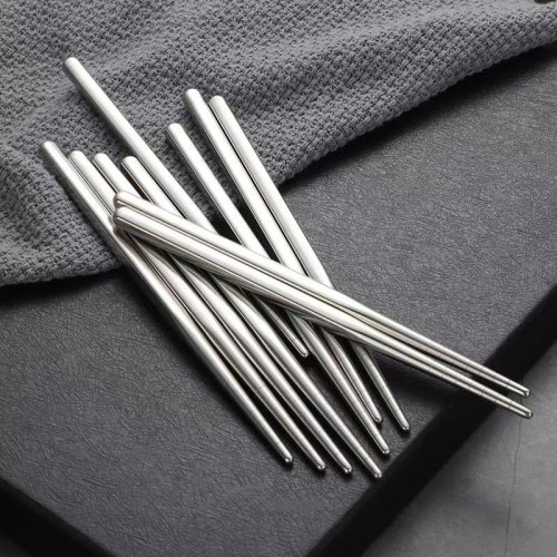 304 stainless steel 16-inch children's round square chopsticks home hotel children's anti-slip public chopsticks outdoor portable tableware set