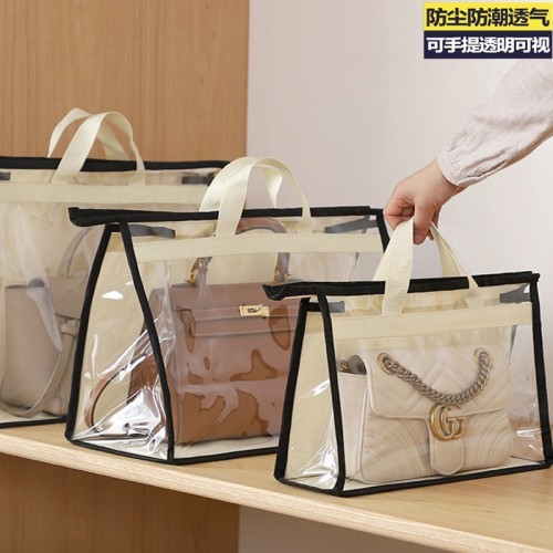 Bag Organizer Large Capacity Moisture-Proof Wardrobe Suspension Storage Bag PVC Transparent Leather Bag Dustproof Bag