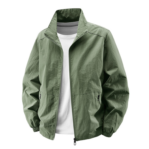 2025 New Spring and Autumn Collar Jacket for Men, Thin Model, Men's Casual Spring and Autumn Waterproof Thin Trendy Men's Clothing