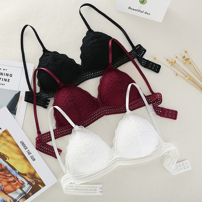 Women's underwear French lace bra adjustable thin sexy deep v triangle cup underwear women's bra