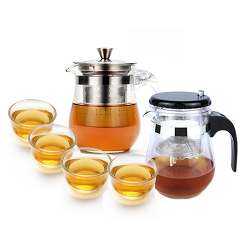 Elegant Cup Linglong Cup Teapot Tea Set One-touch Filter Heat-Resistant Glass Teapot Tea Maker Set Printable LOGO