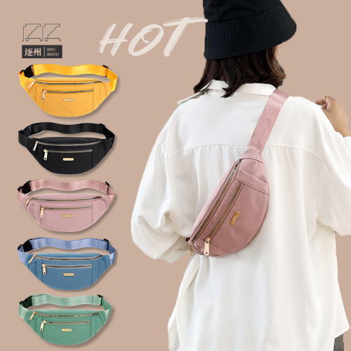 Cross-border temperament versatile waist bag for women, Korean-style casual Oxford cloth single-shoulder multi-layer coin and phone crossbody bag