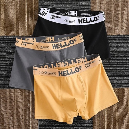 Hello Men's Underwear Trendy Personality Skin-friendly Comfortable Mid-rise Soft Men's Underwear Wholesale Dropshipping Cross-border