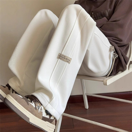 Men's Loose Spring and Autumn New Style Drawstring Sport Pants for Youth Students with a Sense of Sophistication Long Pants