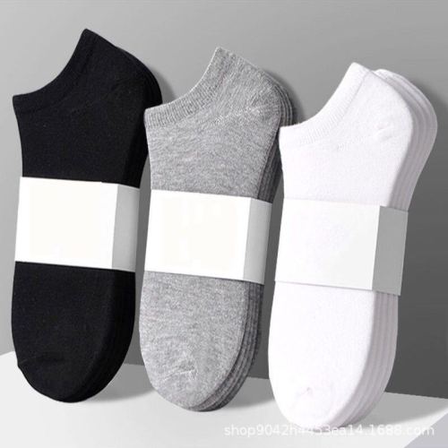Zhuji socks wholesale black and white gray solid color mid-calf socks autumn and winter running volume deodorant socks men's socks disposable
