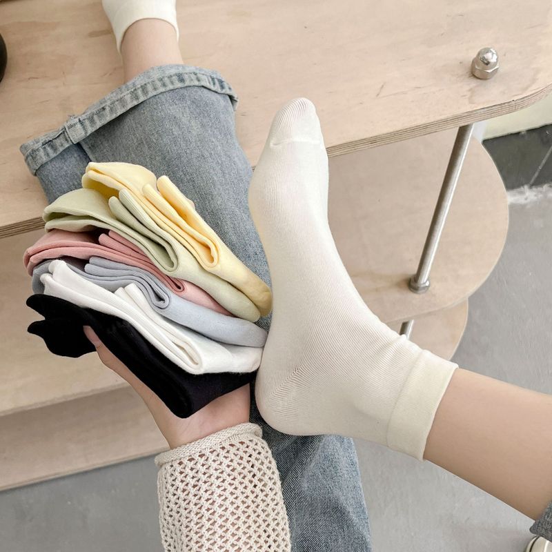 Confinement socks in spring and summer thin postpartum spring and autumn middle tube boneless pregnant women socks loose solid color cotton socks short socks in summer