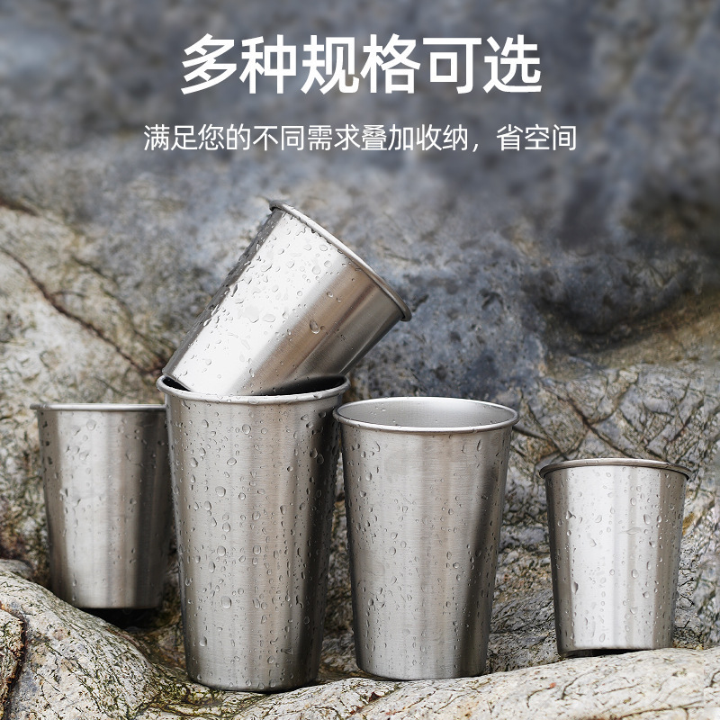Amazon best-selling 304 beer cup stainless steel cup skin coffee cup outdoor camping cups can print logo