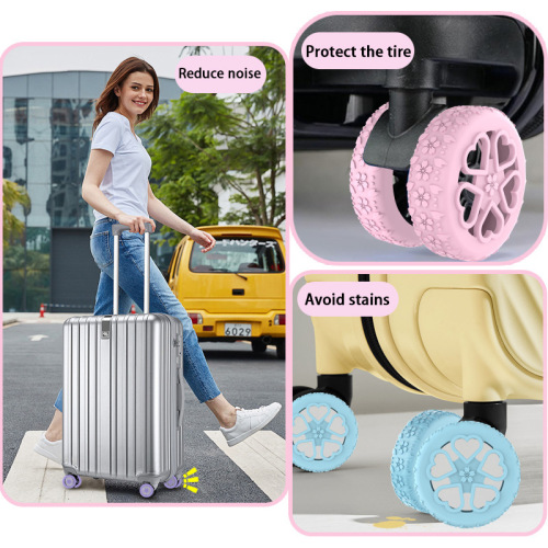 Caster Shoes Luggage Wheel Silicone Protective Cover Durable Full Coverage Luggage Wheel Silicone Protective Cover