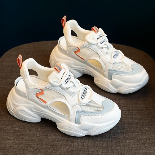 Sports dad sandals for women in summer breathable lightweight beach shoes for toe hollow mesh thick sole casual shoes