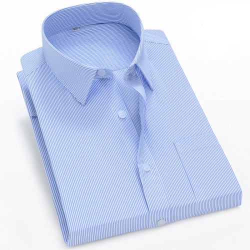 Men's Business Shirt Long Sleeve Slim Fit Men's Blue Striped Men's Clothing White Collared Shirt Men Factory Direct Sale New Design