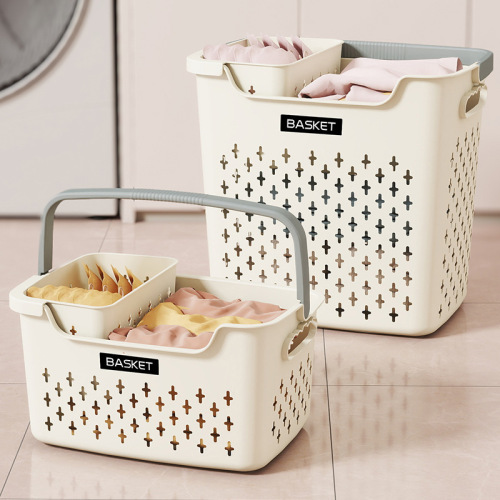 Sanitary cleaning basket clothing storage basket plastic handle basket dirty clothes laundry basket household large capacity dirty clothes basket