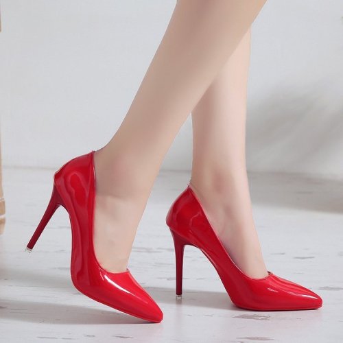 Ladies Fashion Single Strap Shoes 2024 Spring New Arrival Thin Heel Pointed Toe Sexy High Heels Low Mouth Ultra High Heel Solid Color