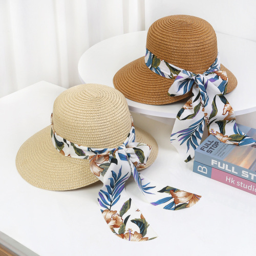 Summer Women's Bow Peach Hat Outdoor Sunshade Knitted Straw Hat Travel Sunscreen Versatile Face Showing Small Sunshade Hat