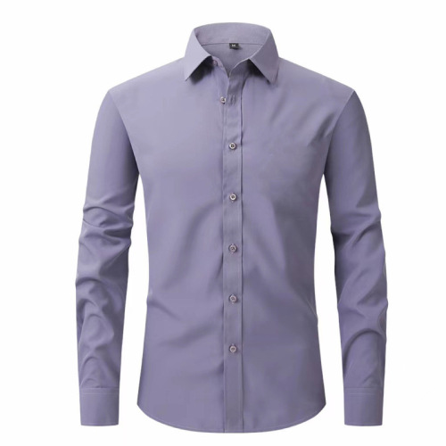 Men's Long-Sleeve Four-Way Stretch Shirt, Non-Iron Workwear Business Casual High-End White Collared Shirt, Overseas Trade Style