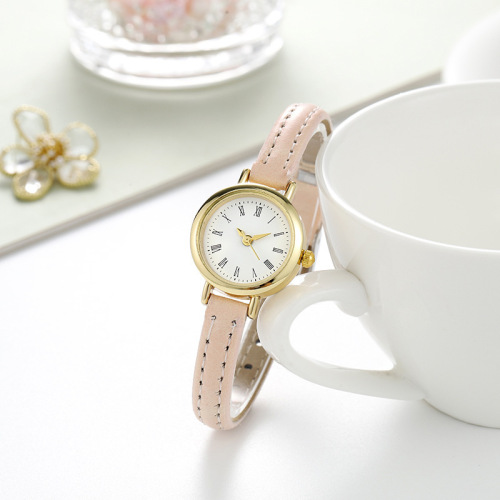 Ladies' New Simple PU Strap Quartz Watch with Roman Scale, Small and Fashionable, Amazon Lady, In Stock, One Piece Drop Shipping