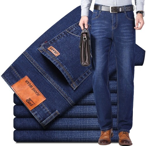 Men's Jeans Direct Sale Factory Wholesale Korean Style Straight Leg Large Size Business Elastic Casual Newtan Denim Pants