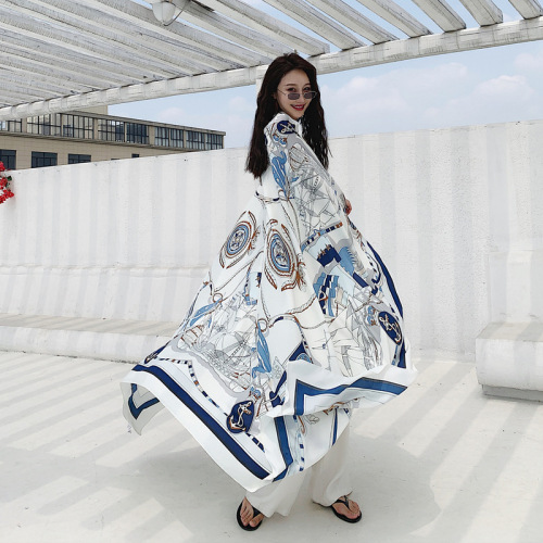 Sunscreen beach towels, seaside scarf, versatile summer thin super large shawl, dual-purpose gauze scarf for women, summer thin scarf