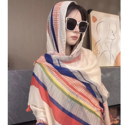 Summer national shawl buckle sunscreen Xinjiang silk scarf travel versatile beach vacation beach photography processing custom