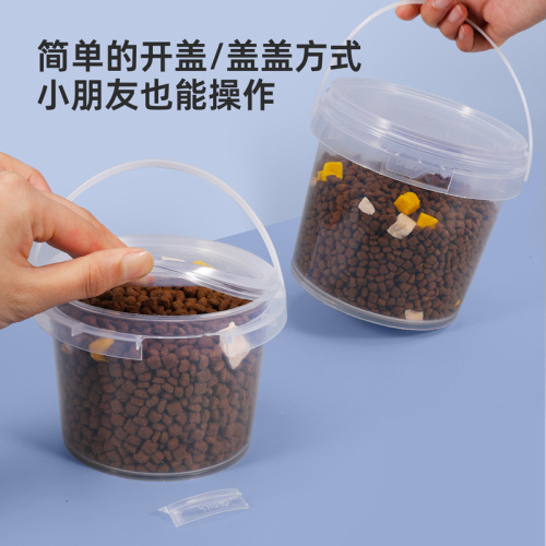 Transparent freeze-dried barrel 150ML-5L pet dog food packaging bucket cat food snacks fruits and vegetables dry preservation plastic bucket wholesale