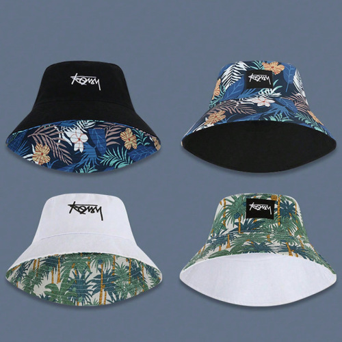 Fishing Hat, Single-Sided or Double-Sided Bucket Hat with Embroidered Logo, Outdoor Fishing Sun Protection Hat for Men and Women, Large Brim, Japanese Style