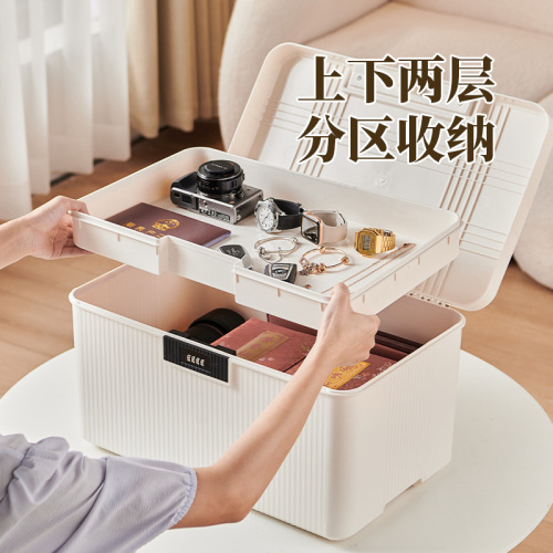 Wholesale lockable storage box for home dormitory valuable item safekeeping box private document storage box with lock storage box