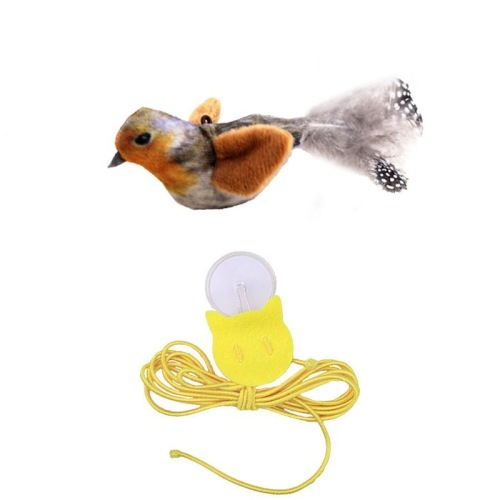 Cat toys make sounds and birds can call birds hanging to tease cat sticks and cats can be self-excited and relieved toys