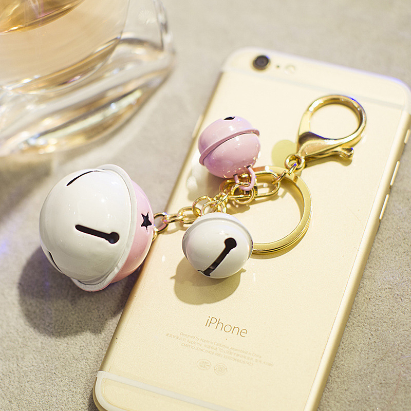 Creative Personalized Jelly Color Bell Key Chain Pendant Women's Bag Accessories School Bag Key Chain Small Pendant Wholesale