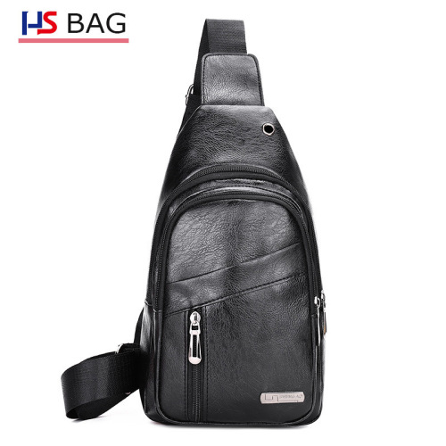 2019 New PU Leather Chest Bag for Men, Korean Style Business Casual Crossbody Bag for Outdoor Travel Multifunctional Chest Bag