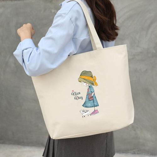 Canvas bag women's new shoulder handbag student tote bag one piece drop shipping large capacity hand-held canvas bag wholesale