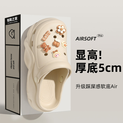 Women's Cartoon Hole Shoes Summer 2025 New EVa Indoor Home Sliding Outdoor Thick Sole Sandals for Women Wholesale