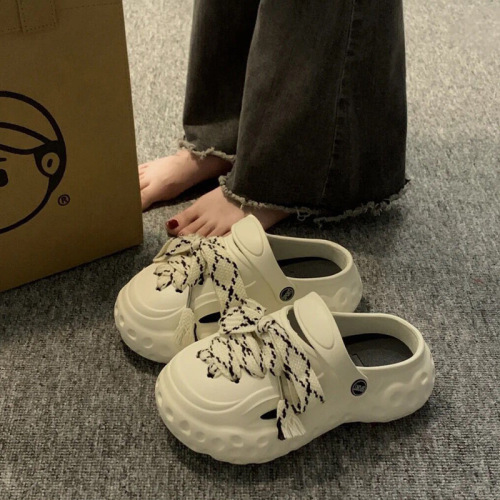 Hole hole shoes head slippers for women outdoor wear small Shalimar fashion home use thick soles couple anti-slip summer slippers