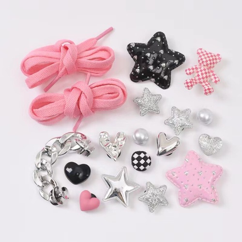 New cartoon cute DIY perforated shoe accessories, creative detachable 3D shoe flower buckles, shoe decorations