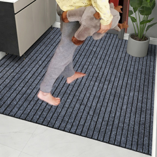 Doormat Entryway Mat Kitchen Door Hall Living Room Foot Mat Oil Absorbent Anti-Slip Mat Striped Rugs Can Be Cut