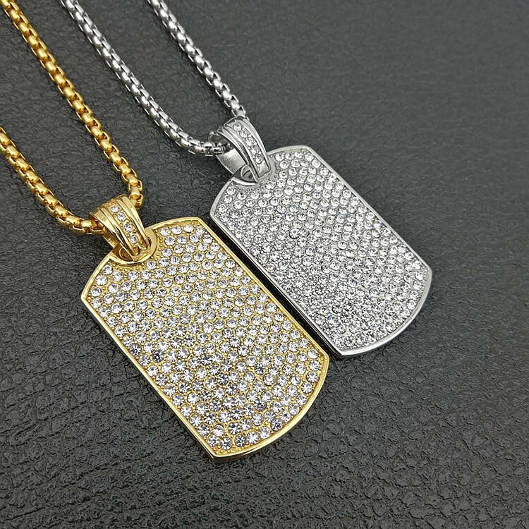 Exclusive European and American Cross-Border Hip-Hop Jewelry: Titanium Steel/Stainless Steel Color-Preserving Gold-Coated Diamond Pendants