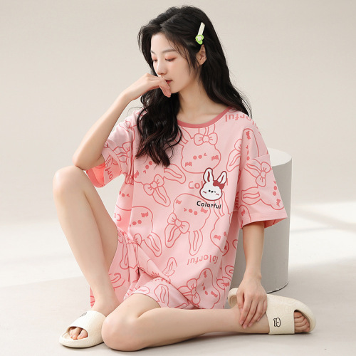 Middle Eastern Style Pajamas, Live Stream Summer Women's Short Sleeve Shorts Cartoon Cotton-like Hooded Homecoming Suit