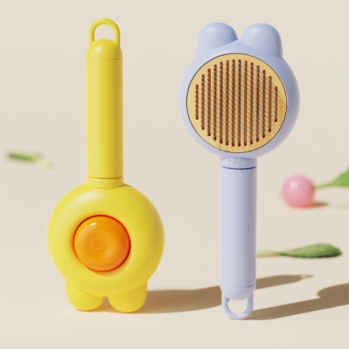 Pet supplies comb cleaning, floating hair removal stainless steel needle comb comb device, massage one-click hair removal comb cat comb