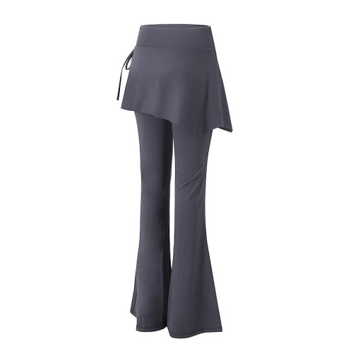 Micro-tender yoga pants for women fake two-piece high-waist lifting sports fitness clothing Pilates training cover skirt with ass curtain