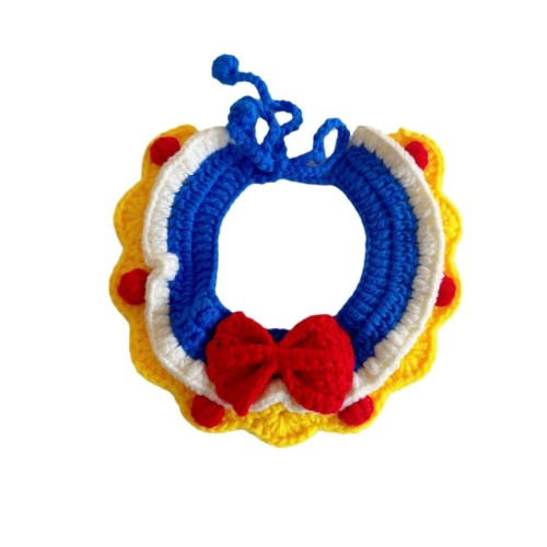 Snow White pet knitted collar cute cat necklace kitten necklace small dog dog scarf decoration