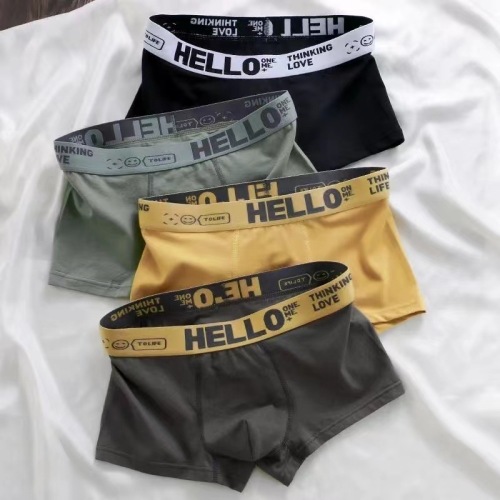 Men's Underwear Wholesale Large Medium Waist Antibacterial Breathable Comfort Cotton Straight Shorts Manufacturer Direct Sale