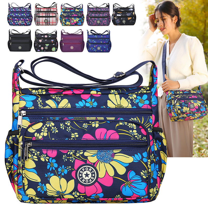 Women's Handbag Manufacturer Wholesale New Fashion Nylon Fabric Middle-Aged Mother Bag Large Capacity Leisure Coin Crossbody Bag