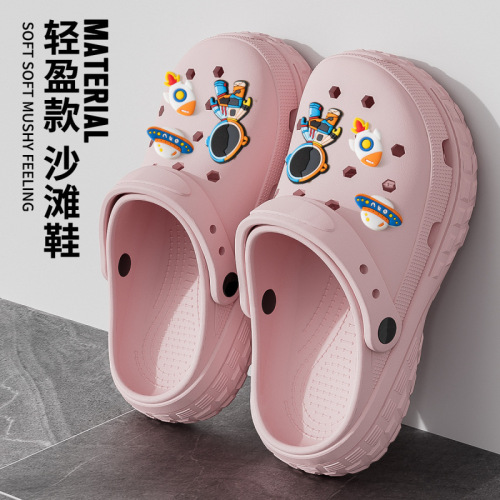 Children's Hole Shoes for Girls, 2025 New Summer Thick Sole Eva Non-Slip Parent-Child Slippers, Girls' Summer Outer Wear