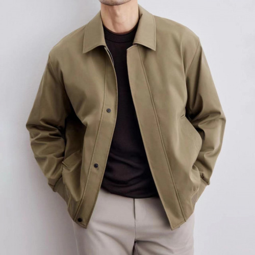 Mallard 2025 Spring and Autumn New Men's Administrative Stand Collar Jacket Outerwear with High-End Pure Color Jacket