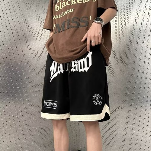Summer Brand Casual Shorts for Men, American Drawstring Retro Loose Matchable Five-Pocket Pants, Street Hipster Basketball Pants