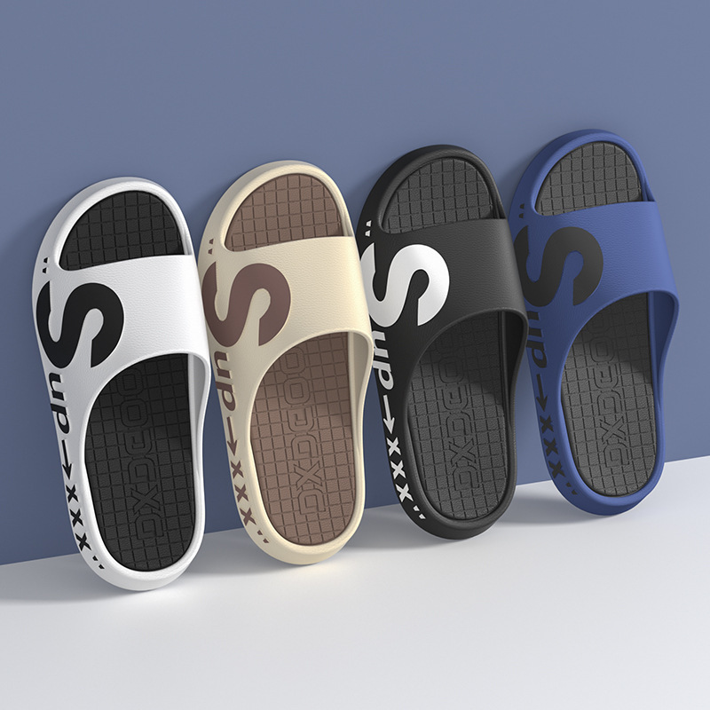 Slippers for men and women in summer home outdoor sports, slimming, odor and wear outside bathroom couples, anti-slip anti-odor one-line slippers